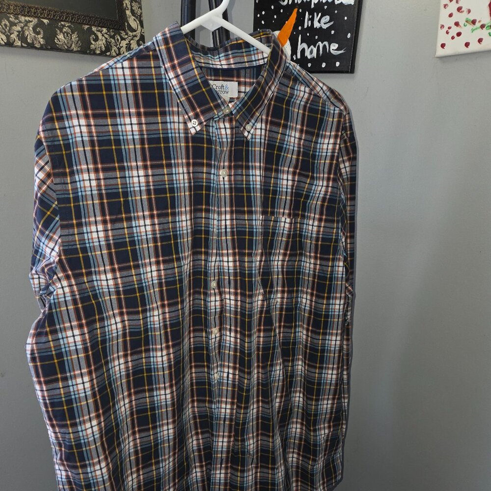 XL Croft & Barrow Blue Plaid Shirt